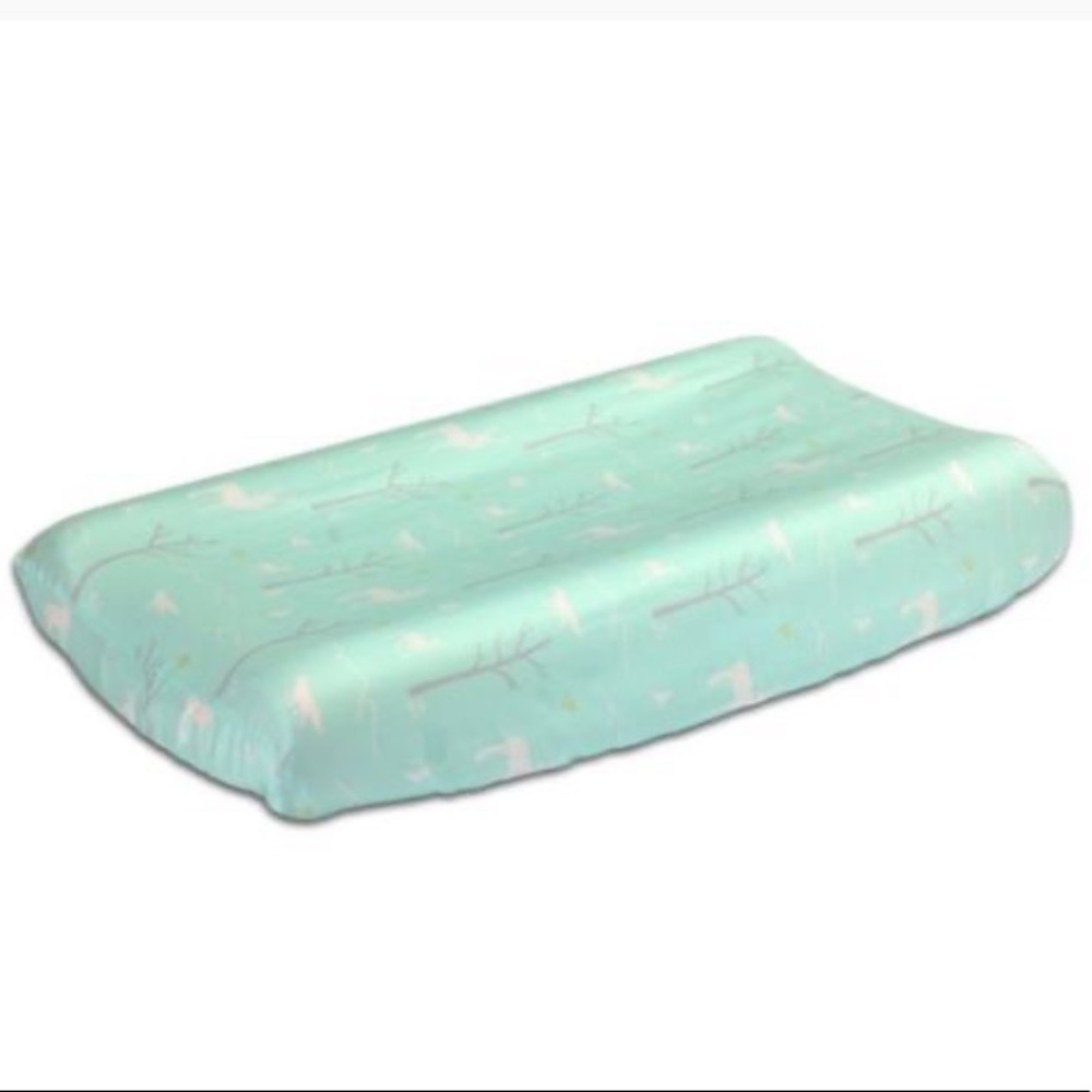 The Peanutshell Woodland Changing Pad Cover in Mint